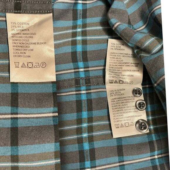 Tommy Bahama Mens Silk Blend Shirt Large Lazlo Vineyard Long Sleeve Button Down - Picture 8 of 10